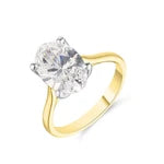 14 karat yellow Gold 3.05ct Oval Solitaire Ring