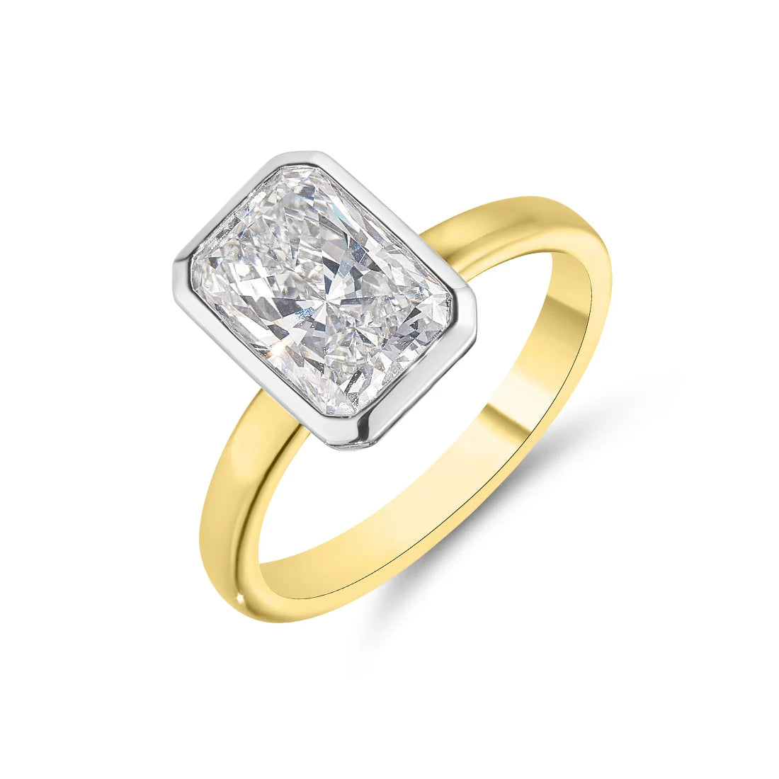 2.09 carat Gold & Platinum Radiant Cut Ring