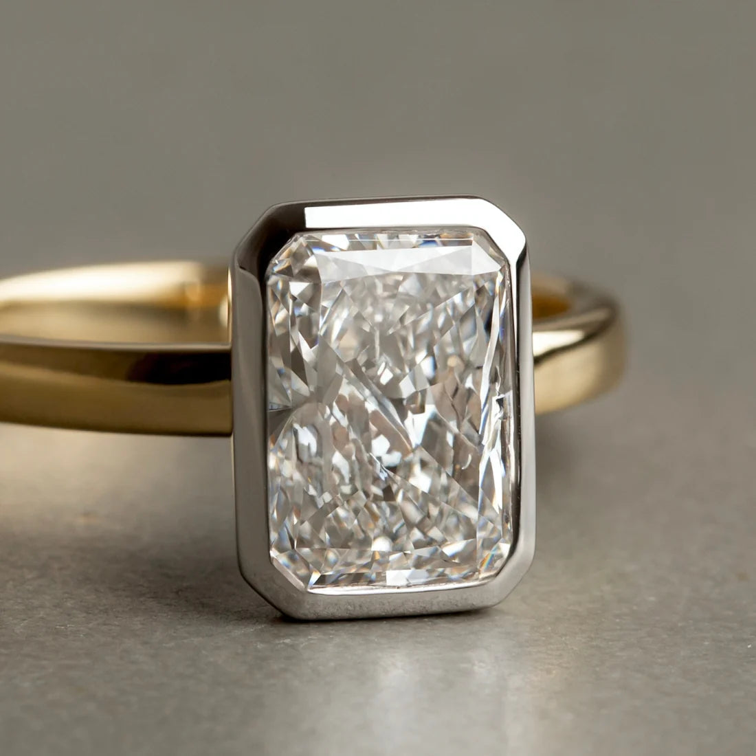 2.09 carat Gold & Platinum Radiant Cut Ring