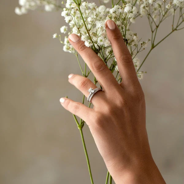 14 karat white gold 1.38ct Cushion Cut Solitaire Diamond Ring